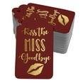 thumbnail image 1 of Inkdotpot 100 Pack Kiss The Miss Goodbye Bridal Shower Favor Paper Tags Craft Real Gold Foil Hang Tag, 1 of 6