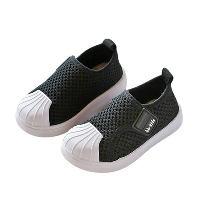 MIASHUI Chaussures de Marche pour Tout-Petits Bébés Garçons Filles Espadrilles Confortables et Respirantes,Noir,29