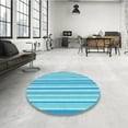 thumbnail image 3 of Ahgly Company Indoor Round Patterned Deep Sky Blue Area Rugs, 8' Round, 3 of 6