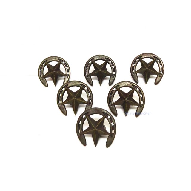 Pomos de armario Amyoxu, resina en forma de herradura, estilo vaquero, 5 x 5 x 3 cm, paquete de 6