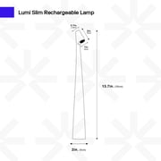 Ozarke Lumi Slim Rechargeable LED Desk Lamp, Portable Touch Table Lamp for Bedside Bedroom Decoration - Warm 3000K (White)
