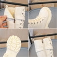 thumbnail image 5 of lnmuld Kids Boots Stylish Autumn Girls Casual Boots Flat Thick Sole Non Durable PU Leather Comfortable Walking Footwear for Kids Size:9-9.5 Years, 5 of 9