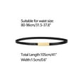 thumbnail image 3 of INSPIRE CHIC Women's PU Belts Jeans Dress Rectangle Metal Buckle Waist Belt 0.6 inches Width Black, 3 of 4