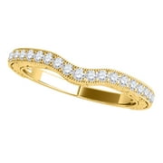 Aonejewelry 0.25 Ct. Engagement Wedding Band In 10K Solid Yellow Gold