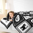 thumbnail image 3 of Feelyou Boho Ghost Raven Cat Full Size Bedding Sets, Spooky Bat Moon Full Size Bed in a Bag, Black White, Black Reversible, 7 Pieces, 3 of 7