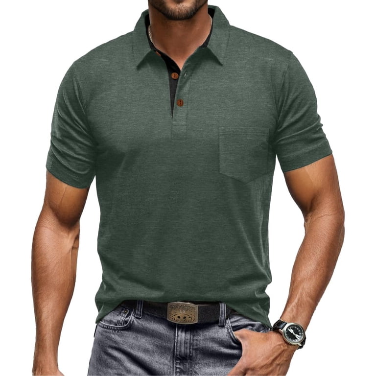 GIRUNS Men's Casual Cotton Polo Shirt photo 3