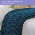 thumbnail image 4 of Chunky Knit Blanket Throw x Hand Knitted Chenille Throw Blanket Small Soft Thick Yarn Cable Knit Blanket Cute Rope Knot Crochet Throw Blankets for Couch Bed Sofa (Light ), 4 of 7