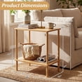 thumbnail image 3 of Gymax Side Table Set of 2 w/Storage Shelves Rectangular Tea Sofa Table Accent Table, 3 of 10