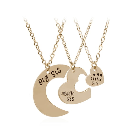 YYKihy New Creative Letter Good Sister Pendant Little Middle Big Sister Spliced Love Necklace