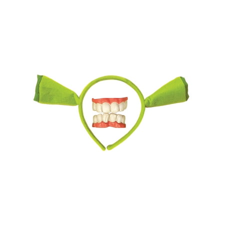 Shrek Teeth Green Ears Ogre Headband Cartoon Adult Child Costume Accessory Kit