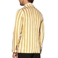 thumbnail image 3 of INSPIRE CHIC Men's Suit Striped Single Breasted Slim Fit Casual Vertical Stripes Blazer 2XL Yellow White, 3 of 5