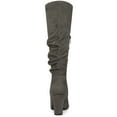 thumbnail image 2 of BLISSFUL STEP Women's Boots Pointed Toe Block Heel Knee High Boots Grey 5.5, 2 of 7