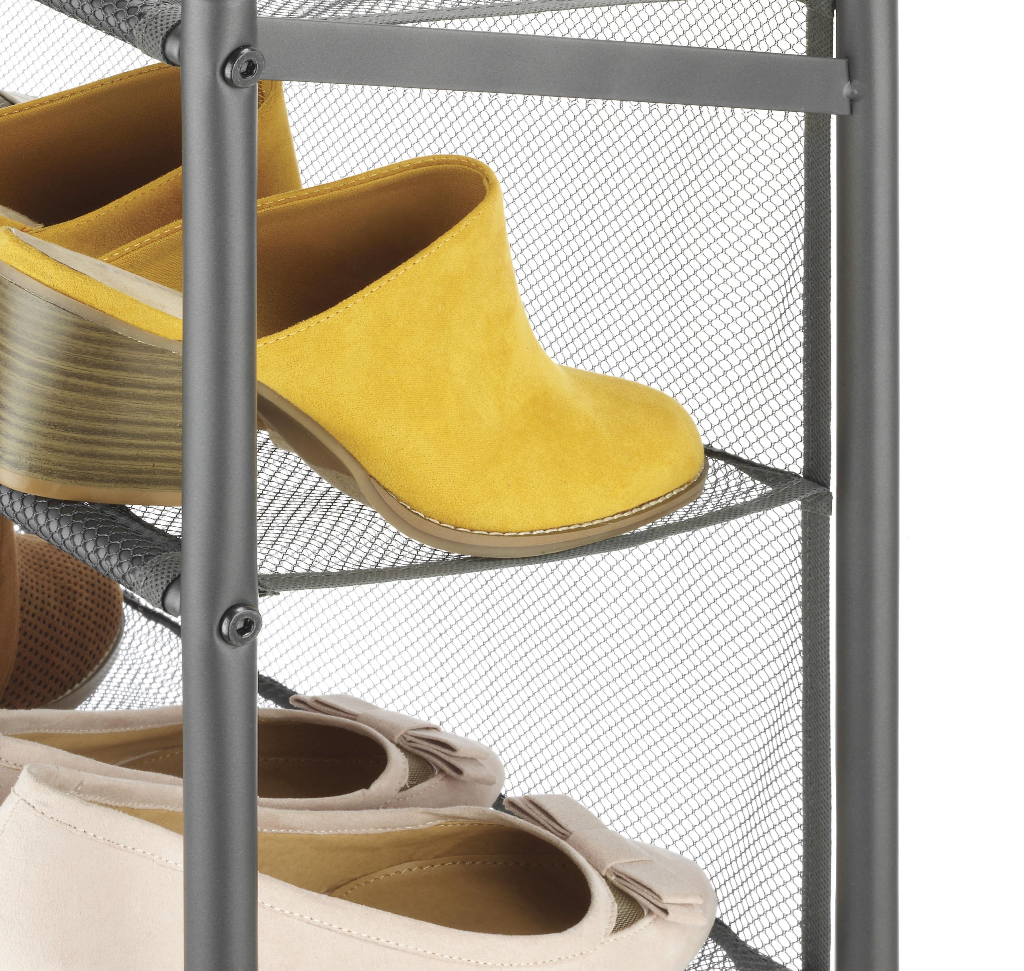 Whitmor Metal & Mesh 4-Tier Shoe Rack - Gunmetal Gray