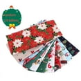 thumbnail image 2 of 10 Pieces Christmas Cotton Fabric Bundles Sewing Square Patchwork Precut Fabric Scraps for DIY Christmas Stocking Tree Wreath Doll Dress Apron Quilt Coaster (Random Colors), 2 of 6