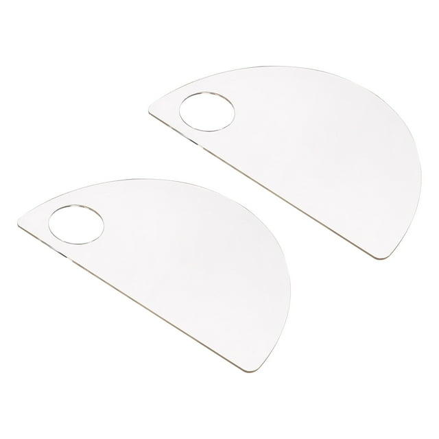 Unique Bargains Paint Tray Palette Acrylic Paint Pallet Semicircle with Thumb Hole, Clear 2 Pack