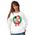 thumbnail image 4 of Santa Betty Boop Christmas Wreath Women Crewneck Sweatshirt Brisco Brands S, 4 of 6