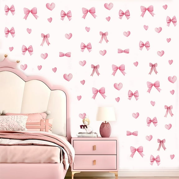 Bow Wall Stickers - Removable Bow Decals,  Room Wall Decor for Girls Bedroom Nursery