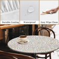 thumbnail image 4 of Round Fitted Tablecloth with Elastic Edge Design Table Cover Waterproof Stain-Resistant Wipeable Table Cloth Best for 44" Round Tables Circular, 4 of 4