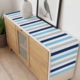 thumbnail image 4 of Blue Navy Striped Table Runner - 120 Inch Long, Kitchen Dining Table Runner Dresser Scarves, Simple Abstract Greyish Lines Art Farmhouse Decor for Coffee Tables Wedding Party Banquet, 4 of 8