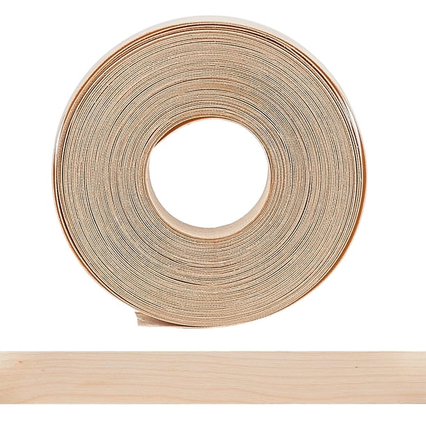 Cinta de cantear de melamina de 3/4 de pulgada x 50 pies, rollo de cinta de cantear color crema con adhesivo a presión, flexible, para chapa de madera.