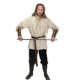 thumbnail image 4 of Conjunto de 4 piezas de disfraz renacentista de Halloween para hombre, camisa pirata medieval, pantalones con banda en los tobillos, 4 of 5