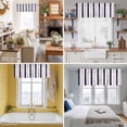 thumbnail image 5 of Navy Blue Pink Striped Valance Curtain Modern Window Valances Rod Pocket Short Curtains Window Treatments for Kitchen Bedroom Bathroom Laundry 60" x 14", 5 of 9