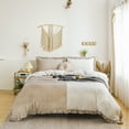 thumbnail image 2 of Move Over White Taupe Ruffle Bedding Sets King White Taupe Reversible Duvet Cover Set Washed Microfiber Taupe Ruffled Pattern No Filling, 2 of 9