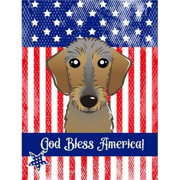 God Bless American Flag with Chocolate Labrador Flag Canvas House Size BB2164CHF