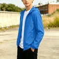 thumbnail image 2 of OGLCCG Kids Rain Jackets With Hood Lightweight Full Zipper Waterproof Raincoat For Boys Girls Casual Fall Winter Windbreaker Jacket 12-20 Years, 2 of 7