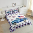 thumbnail image 2 of Erosebridal Usa Flag Truck Comforter Sets Queen Size,Independence Day Bedding Queen Comforter Set,Geometric Buffalo Decor,3Pcs, 2 of 8