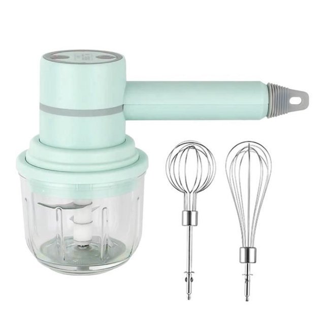 in 1 Electric Hand Blender Mixer Garlic Chopper Portable Egg Beater USB Charging Household Electric Hand Whisk A
