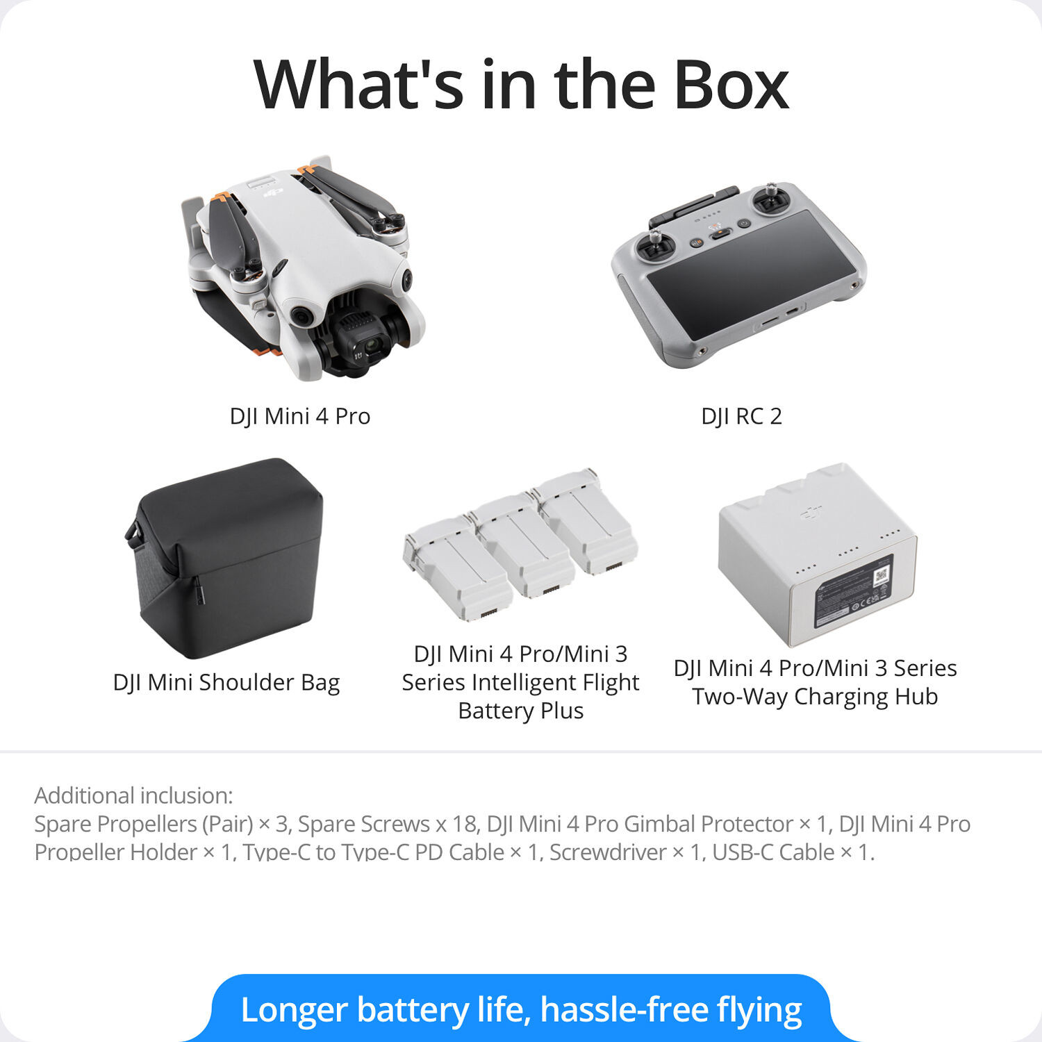DJI Mini 4 Pro Drone Fly More Combo Plus with RC 2 Controller Accessory Bundle