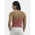 thumbnail image 4 of No Boundaries Cropped Smocked Cami with Lace Trim, Women's, 4 of 5