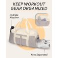 thumbnail image 5 of Bolsas de gimnasio para hombres y mujeres, bolsa de viaje plegable de 40 litros, bolsa de lona ligera para fin de semana con compartimento para zapatos, 5 of 5