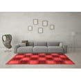 thumbnail image 3 of Ahgly Company Indoor Round Checkered Red Modern Area Rugs, 8' Round, 3 of 4