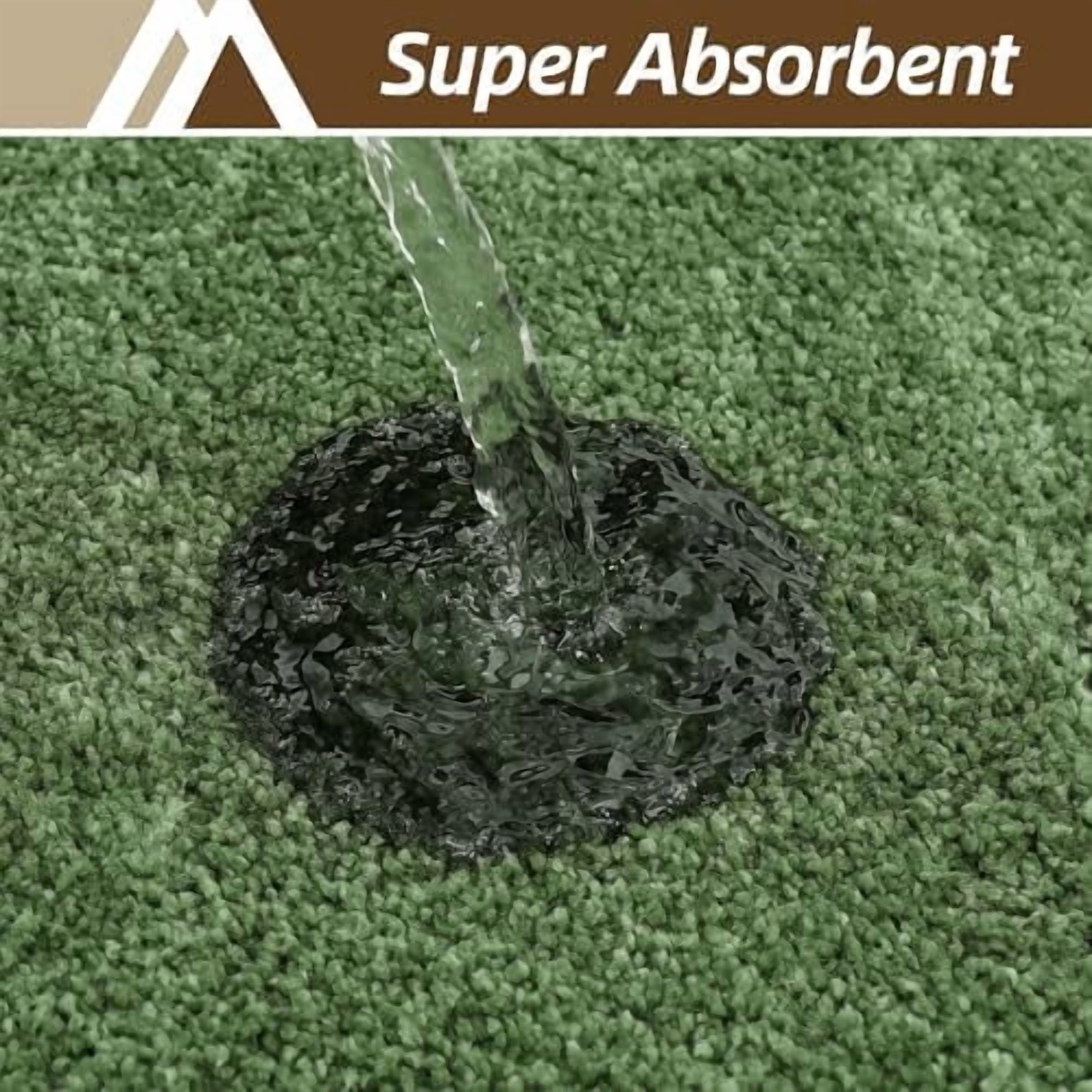 Bath Rugs for Bathroom Extra Thick- Anti-Slip Bath Mats Soft Plush Yarn Shaggy 100% Strong Mirco Polyeste Mat Living Room Bedroom Mat Floor Water Absorbent(Green,24x48 - Inches)