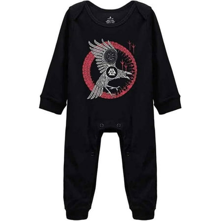 

Norse Raven Viking Symbol Infant Long Sleeve Cotton Bodysuit Romper Jumpsuit