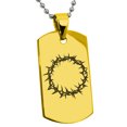 thumbnail image 3 of Stainless Steel Crown of Thorns Engraved Dog Tag Pendant Necklace, 3 of 4