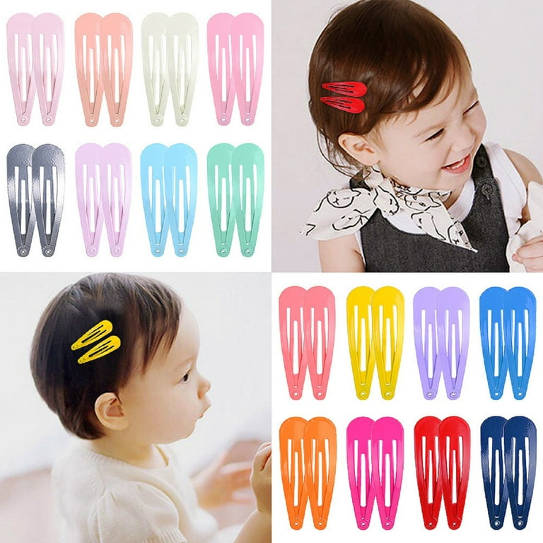 Pompotops 20/80 Pcs Mini Snap Hair Clips for Baby Toddlers Girls Kids Cute  Macaron Color Candy Hair Accessories No Slip Metal Barrettes for Birthday  Party Gift 
