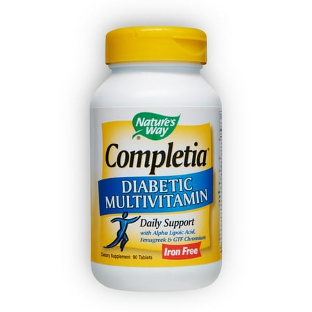 Natures Way Completia DIABETIC Multi-Vitamin w/Alpha Lipoic Acid Cinnamon & Fenugreek 90