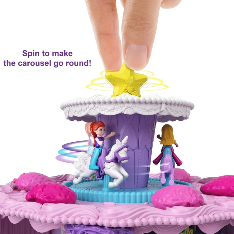 Polly Pocket Birthday Cake Countdown, 2-in-1 Playset with 2 Micro