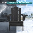 thumbnail image 5 of RIAFUN Outdoor Patio chair, Folding HDPE Resin Adirondack Chair with Double Cup Holder, Black, 5 of 6