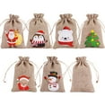 thumbnail image 1 of 6Pcs Attrayant Sac Cadeaux Taille Compacte Lin Sac de Bonbons de Noël Portable pour Festival, 1 of 9