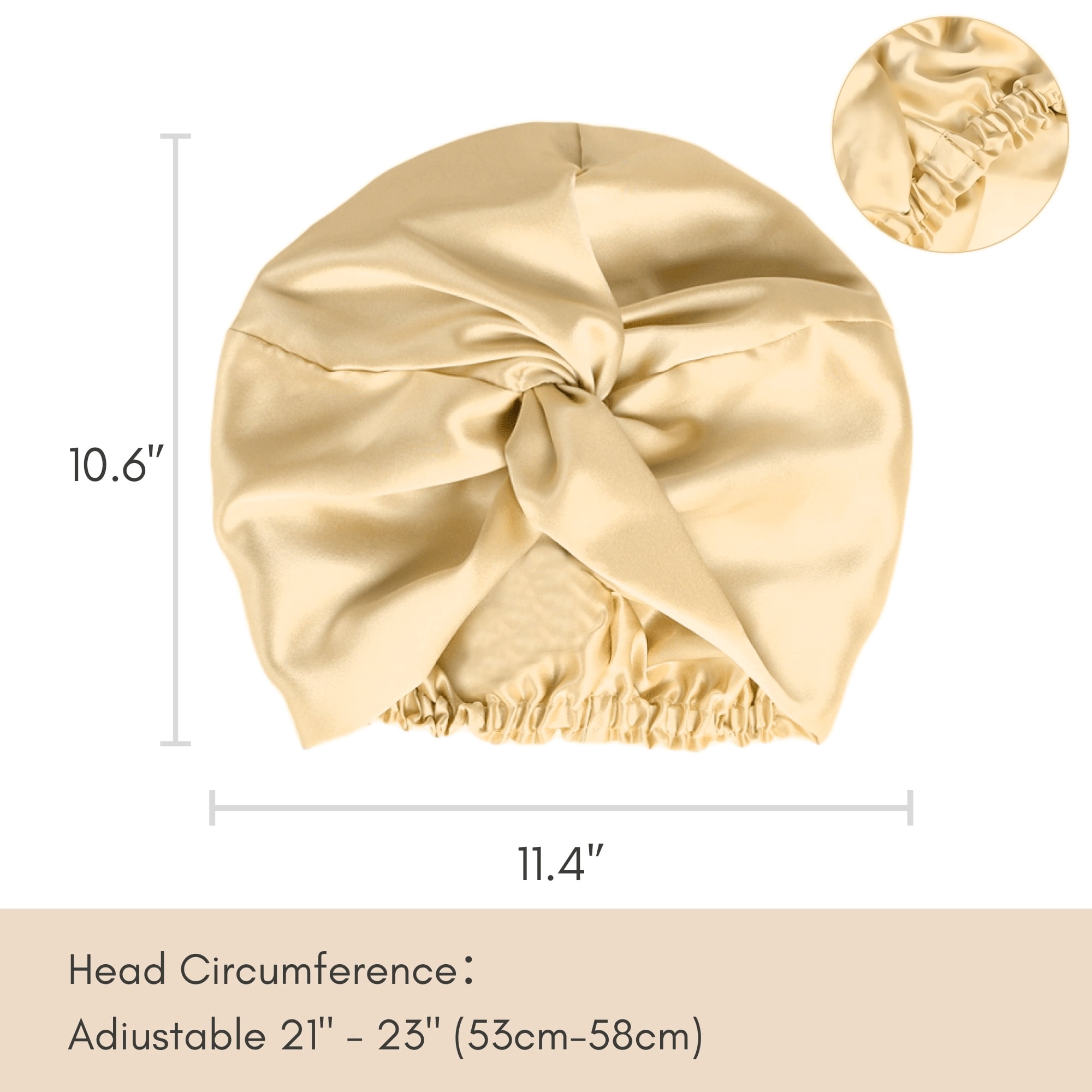 SusanSilk Premium Double-Layered Mulberry Silk Bonnet Cap with Twist Flower Design