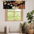 thumbnail image 3 of Black Boho Kitchen Curtains Valances, Bohemian Flower Pattern Semi Sheer Kitchen Valances for Living Room, Rod Pocket Short Window Treatment Decor, 52x18, 3 of 5