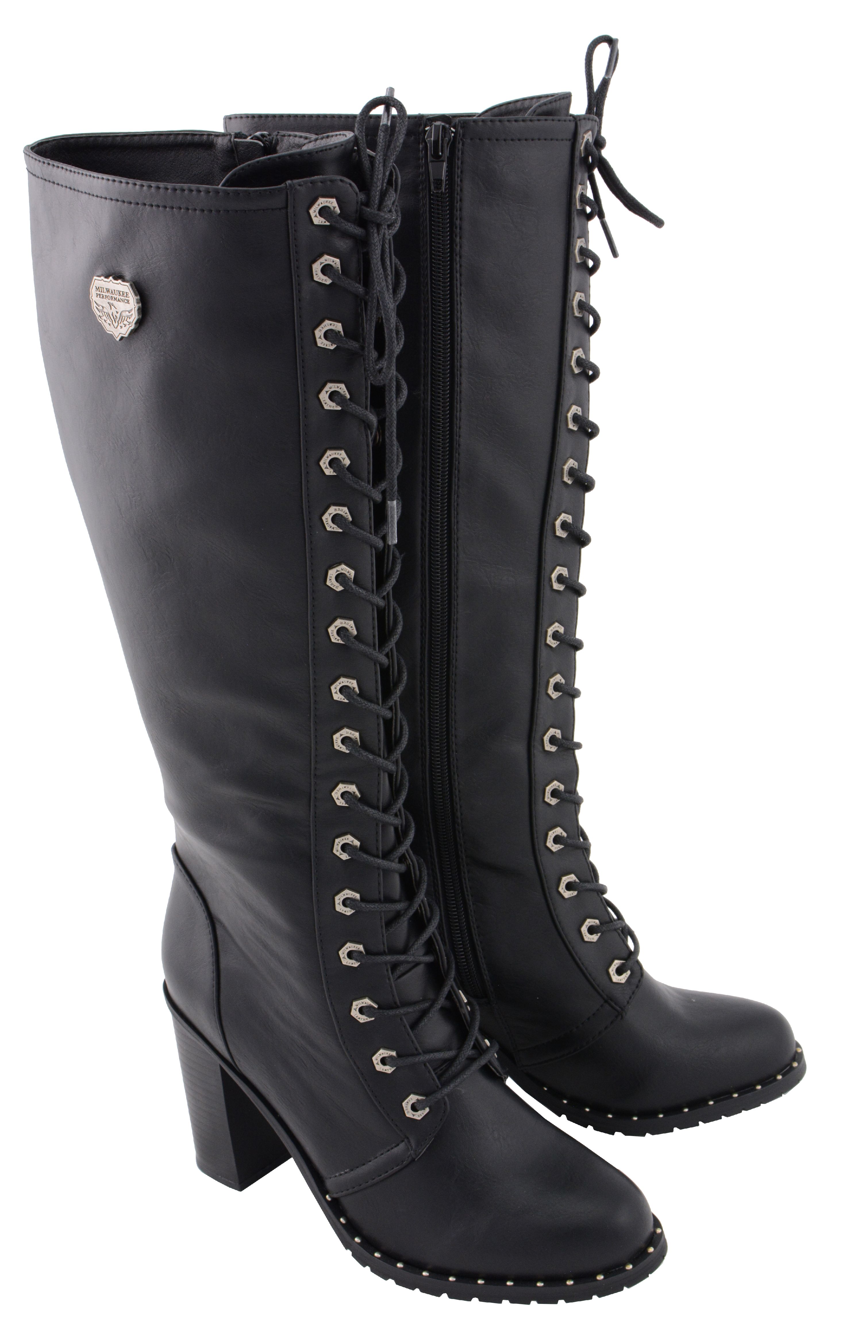 tall black lace up boots