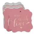 thumbnail image 3 of Inkdotpot Hang Tags Made With Love Wedding Favor Bracket Shape Gift Tags Real Rose Gold Foil Bonbonniere Tag Pack Of 50, 3 of 7