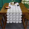 thumbnail image 1 of Linen Table Runner, Crochet Lace Tablecloth With Tassels, 1 of 5