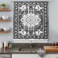 thumbnail image 5 of Black Grey Sheer Curtains 54 Inches Long, Boho Vintage Print Distressed Brick Patterns Light Filering Curtains, Breathable Simi Curtain Privacy Drapes for Kitchen Bathroom Small Window Treatment, 5 of 9