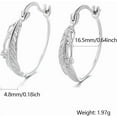 thumbnail image 4 of 14k Gold Plated Feather Filigree Hoop Earrings for Women Cute 925 Sterling Silver Post Leaf with CZ Animals Huggie Earring Women's Round Hypoallergenic Earring Jewelry Gifts to Daughter, 4 of 11